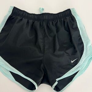 Nike Women's Athletic Shorts in Black and Light Green